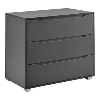 Comoda Hallefors DG2, en.casa, 77,5 x 80 x 48 cm, PAL/invelis melamina, gri inchis, cu 3 sertare Comoda Hallefors DG2, en.casa, 77,5 x 80 x 48 cm, PAL/invelis melamina, gri inchis, cu 3 sertare
