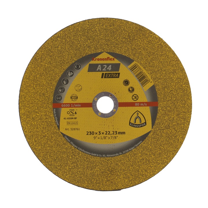 Set 25 discuri debitare metal, Klingspor A 24 Extra, 230 x 22.23 x 3 mm