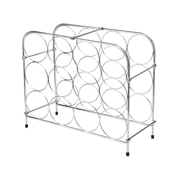 Suport metalic pentru 12 sticle de vin, argintiu, 7308 Suport metalic pentru 12 sticle de vin, argintiu, 7308