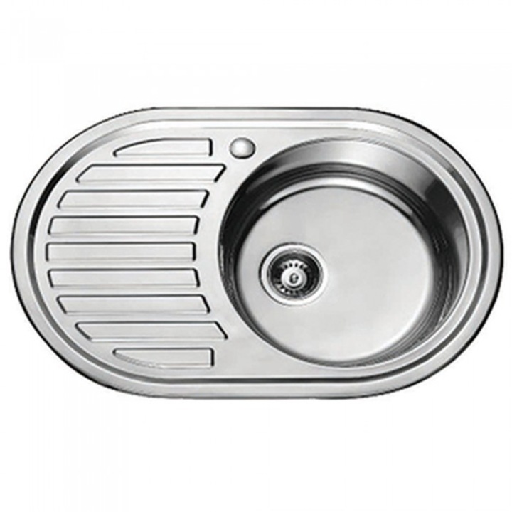 Chiuveta de bucatarie, MalMuk, 77x50x17cm, Crom