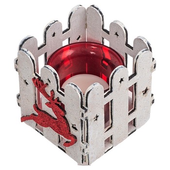 Decoratiune Craciun, Kingaroma, Suport lumanare, Alb Decoratiune Craciun, Kingaroma, Suport lumanare, Alb