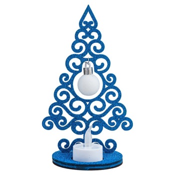 Decoratiune Craciun, Kingaroma, Bradut glob mic cu lumanare, Albastru Decoratiune Craciun, Kingaroma, Bradut glob mic cu lumanare, Albastru