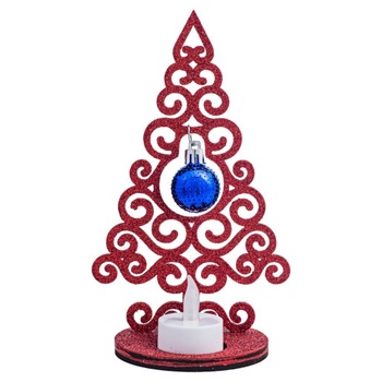 Decoratiune Craciun, Kingaroma, Bradut glob mic cu lumanare, Rosu Decoratiune Craciun, Kingaroma, Bradut glob mic cu lumanare, Rosu