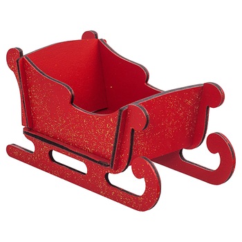 Decoratiune Craciun, Kingaroma, Sanie mica, Rosie Decoratiune Craciun, Kingaroma, Sanie mica, Rosie