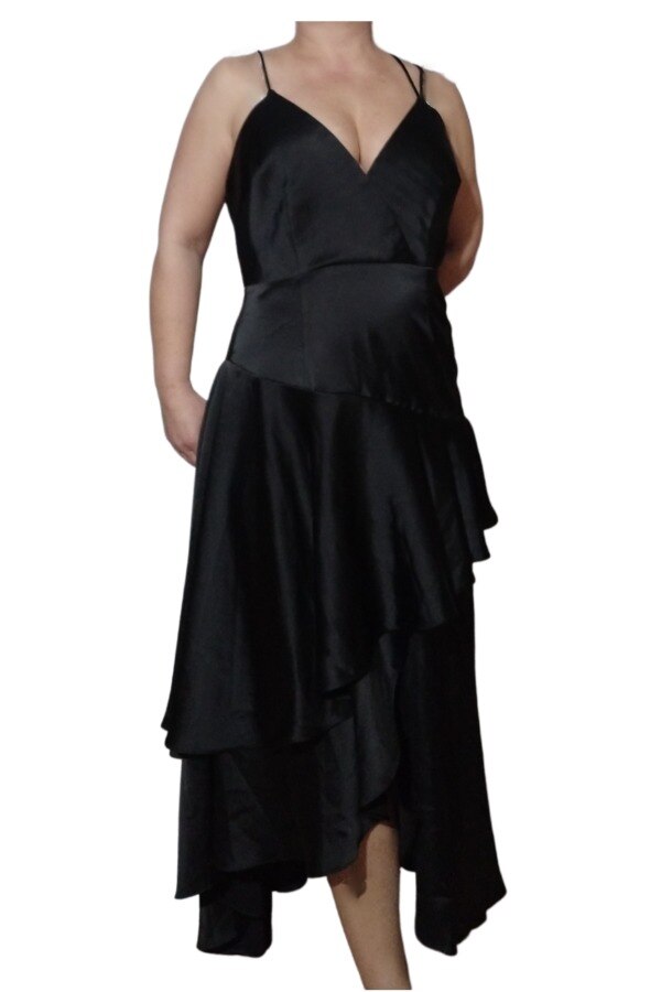 Rochie cu decolteu in V YAS, Poliester, Negru, L