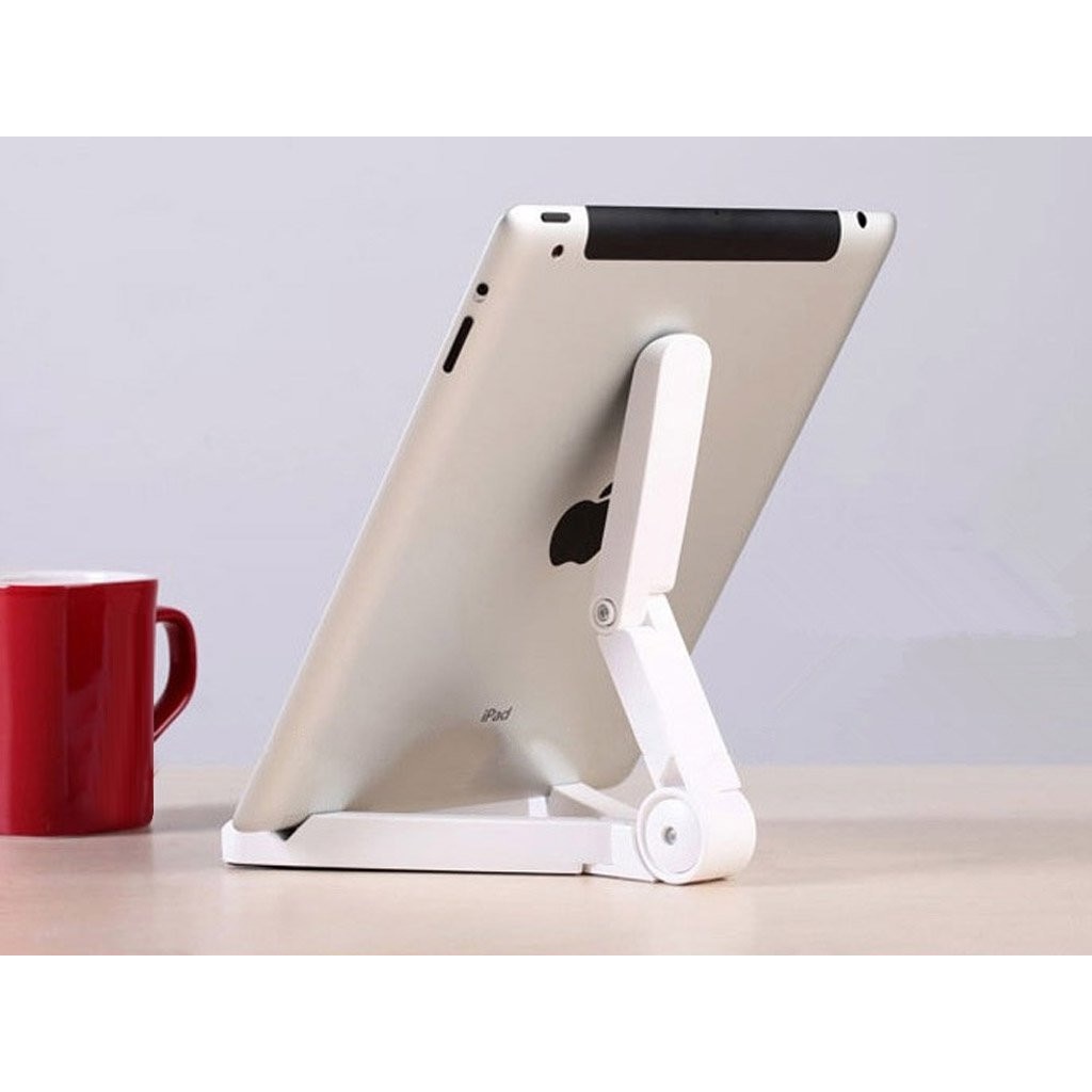 Suport Tableta si SmartPhone Telefon pentru Masa sau Birou Desktop - Pliabii Portabil cu Multiple Reglaje Premium, Alb, Original Deals