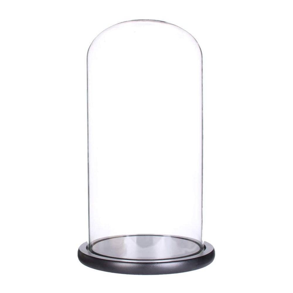 draft partner Decision Cupola de sticla transparenta, dom sticla, baza lemn negru, diametru 15 cm,  inaltime 30 cm - eMAG.ro