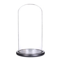 cupola de sticla transparenta dom sticla baza lemn negru diametru 15 cm inaltime 30 cm imagen 44_0_
0