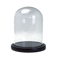 cupola de sticla transparenta dom sticla baza lemn negru diametru 12 cm inaltime 25 cm imagen 54_0_
0