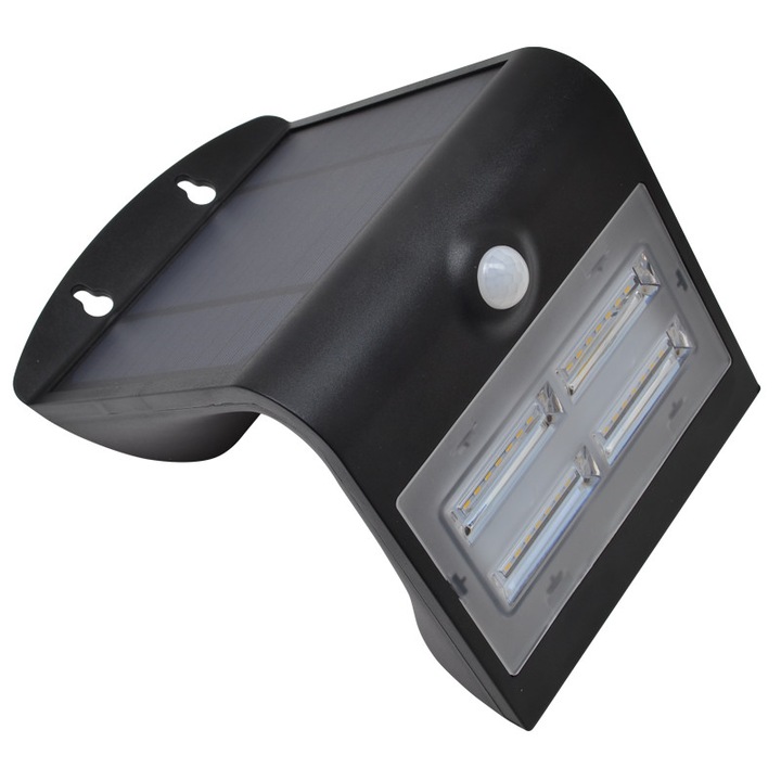 Panou fotovoltaic LED, cu detector miscare, negru