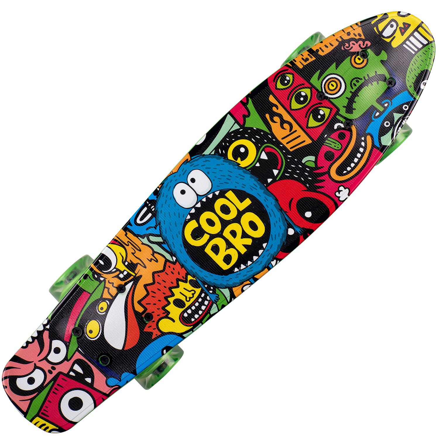 Penny Board Action One cu roti luminoase 22'', ABEC-7, PU, Aluminium truck, 90 KG Cool Bro