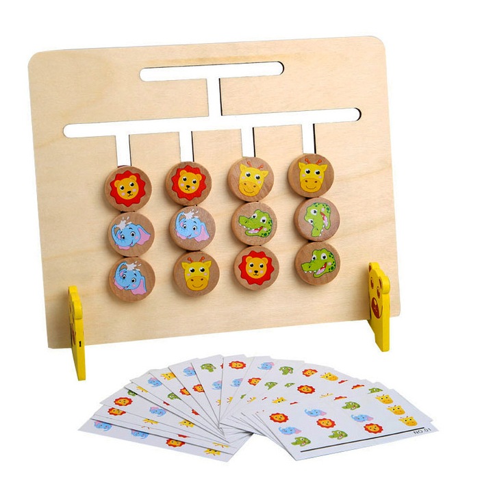 OEM fa logikai játék, igazítsd az állatokat és a színeket