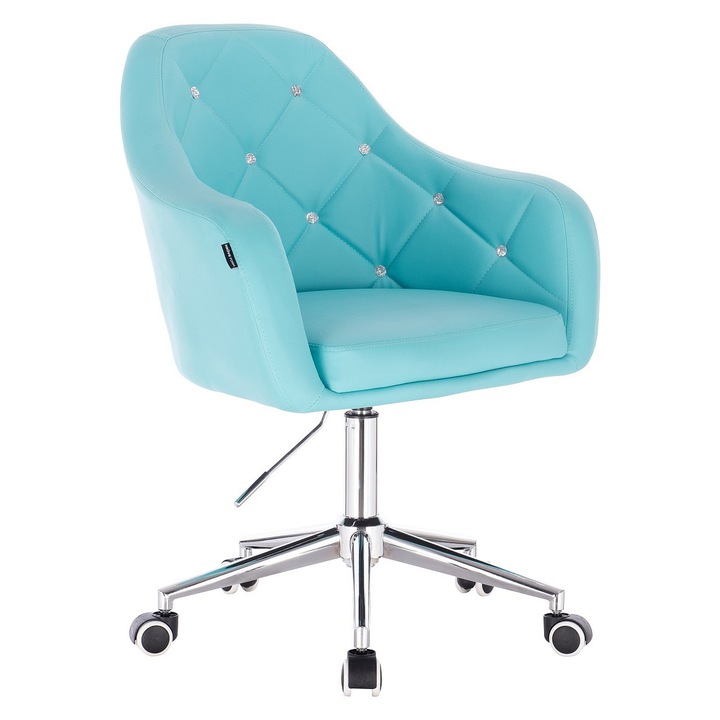 Hrove-Form Votana HR830K, Türkiz Modern Gázliftes Szék Krómozott lábbal