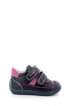 Primigi, Pantofi sport de piele si piele ecologica, cu velcro, Bleumarin inchis/Fucsia, 22 EU Primigi, Pantofi sport de piele si piele ecologica, cu velcro, Bleumarin inchis/Fucsia, 22 EU