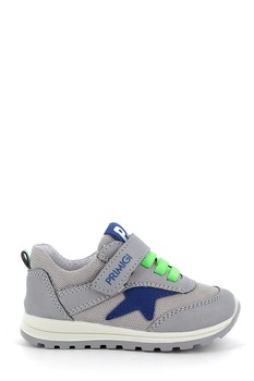 Primigi, Pantofi sport de plasa cu detalii de piele intoarsa ecologica, Gri/albastru royal, 22 EU Primigi, Pantofi sport de plasa cu detalii de piele intoarsa ecologica, Gri/albastru royal, 22 EU