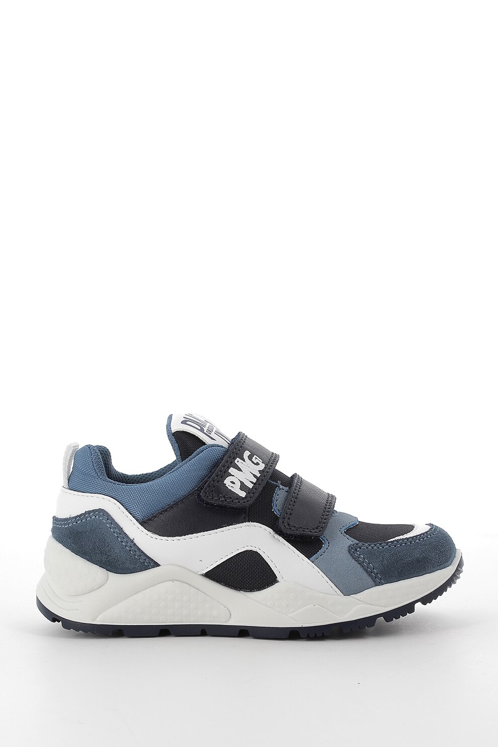 Primigi, Pantofi sport cu velcro si insertii de piele, Albastru/Alb, 29 EU