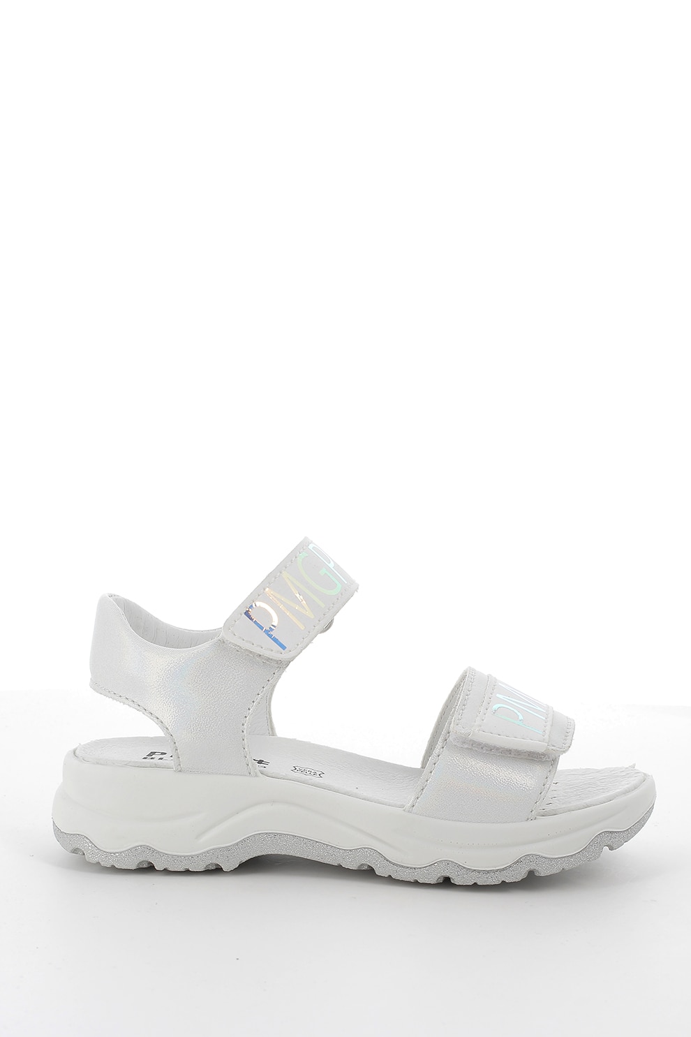 Primigi, Sandale de piele ecologica cu velcro si logo