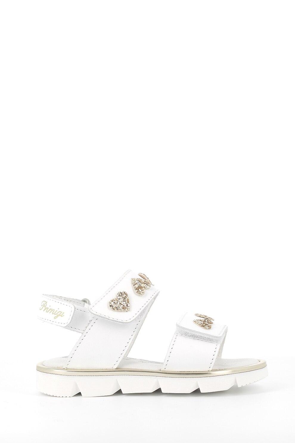 Primigi, Sandale slingback de piele, Alb, 26 EU