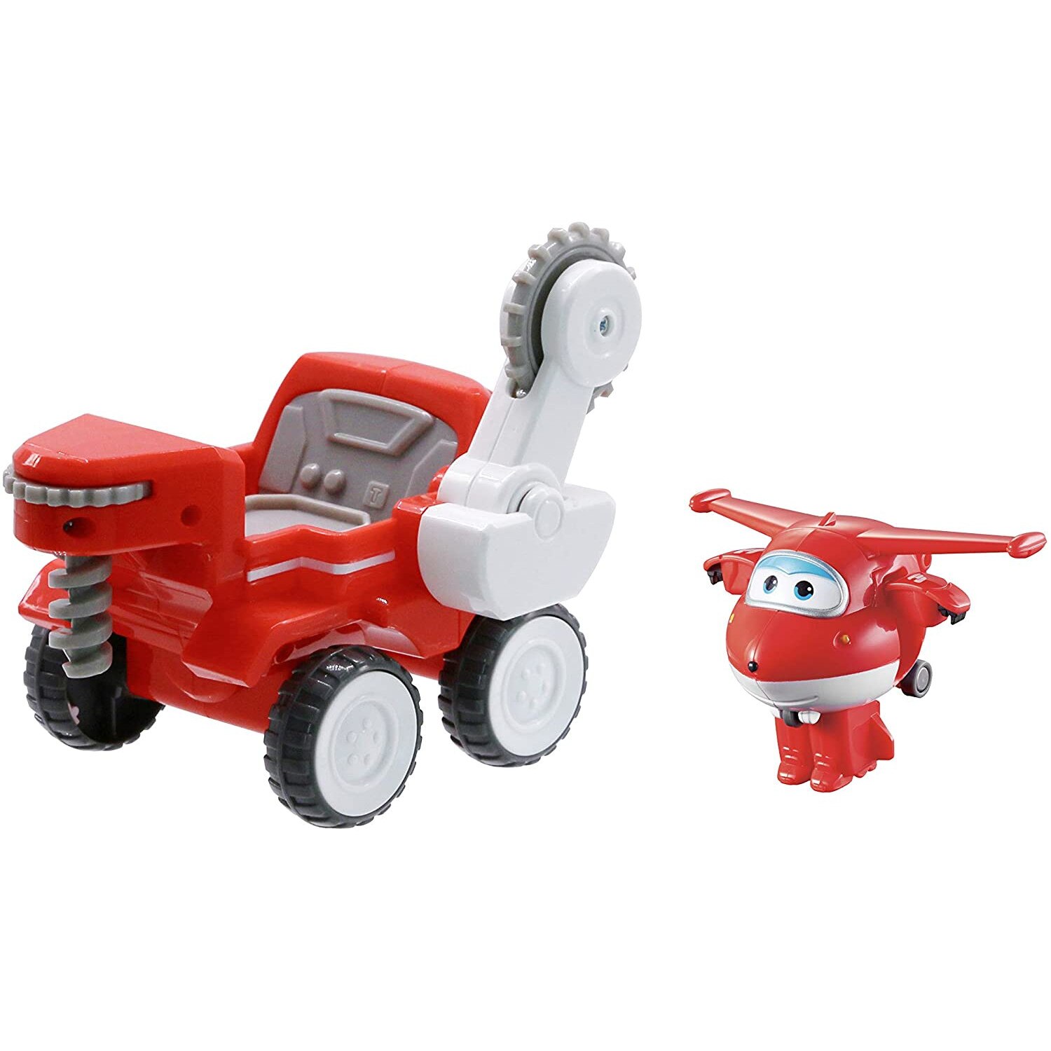 Set figurina transformabila Jett si autovehicul, Super Wings