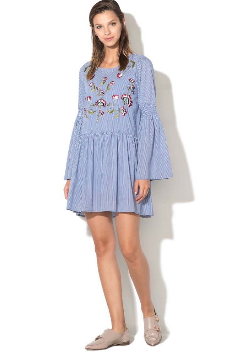 Rochie, Desigual 17WWVW38, Albastru/Rosu, 44