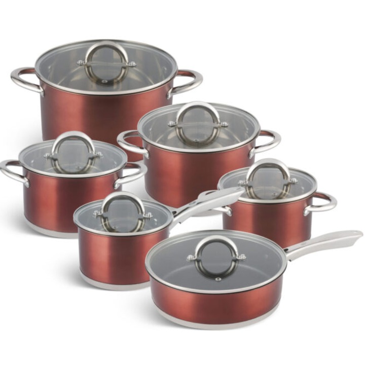 Edenberg EB-4054 edénykészlet, serpenyő márvány bevonattal, 12 db