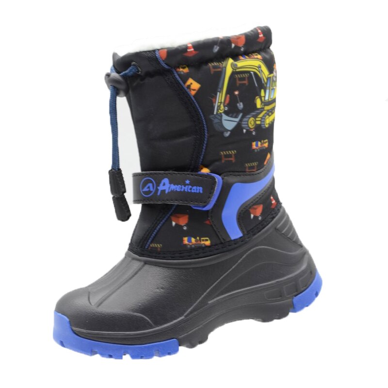 Cizme impermeabile imblanite pentru baieti American Club SB-4/2018N, Negru