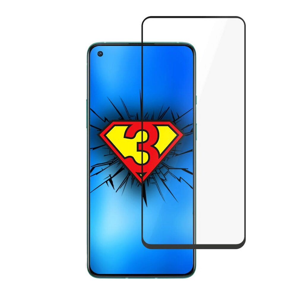 Folie Sticla 3MK HardGlass Max Lite pentru OnePlus 8T, 3D, Negru