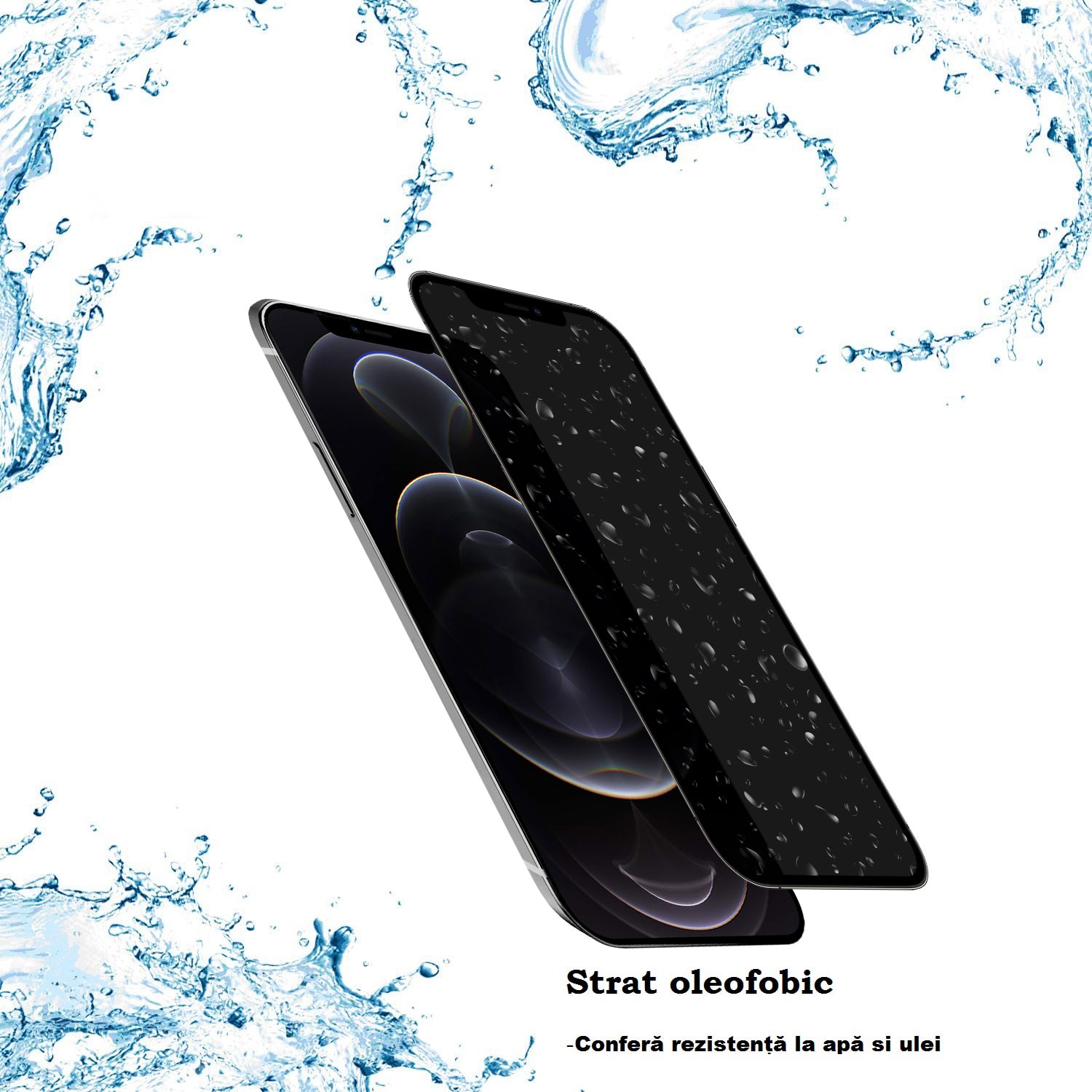 Folie Sticla Dr.Shield, Compatibil Apple iPhone 12 Pro, Protectie Profesionala Ecran 3D, Full Cover, Model Privacy- Negru