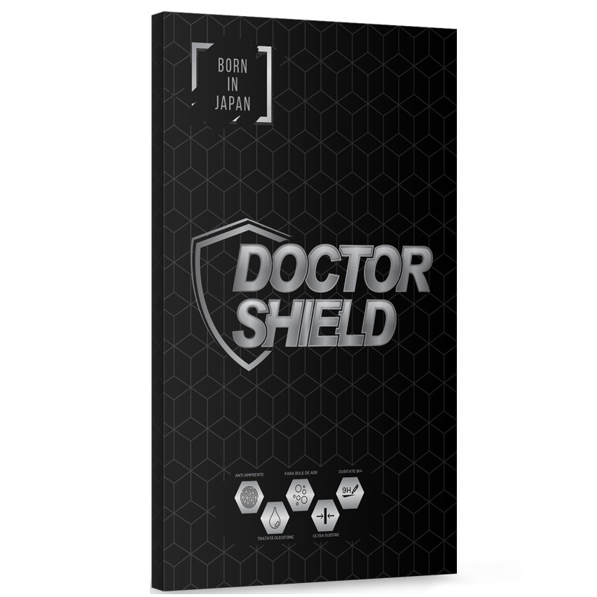 Folie Sticla Dr.Shield, Compatibil Apple iPhone 12, Protectie Profesionala Ecran 3D, Full Cover, Model Privacy- Negru