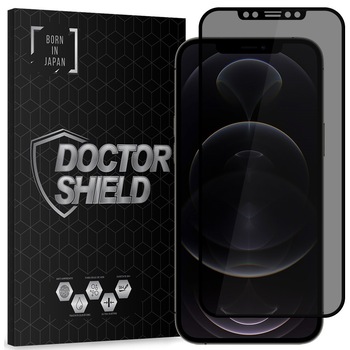 Folie Sticla Dr.Shield, Apple iPhone 12 Mini, Protectie Profesionala Ecran 3D, Full Cover,Model Privacy- Negru Folie Sticla Dr.Shield, Apple iPhone 12 Mini, Protectie Profesionala Ecran 3D, Full Cover,Model Privacy- Negru