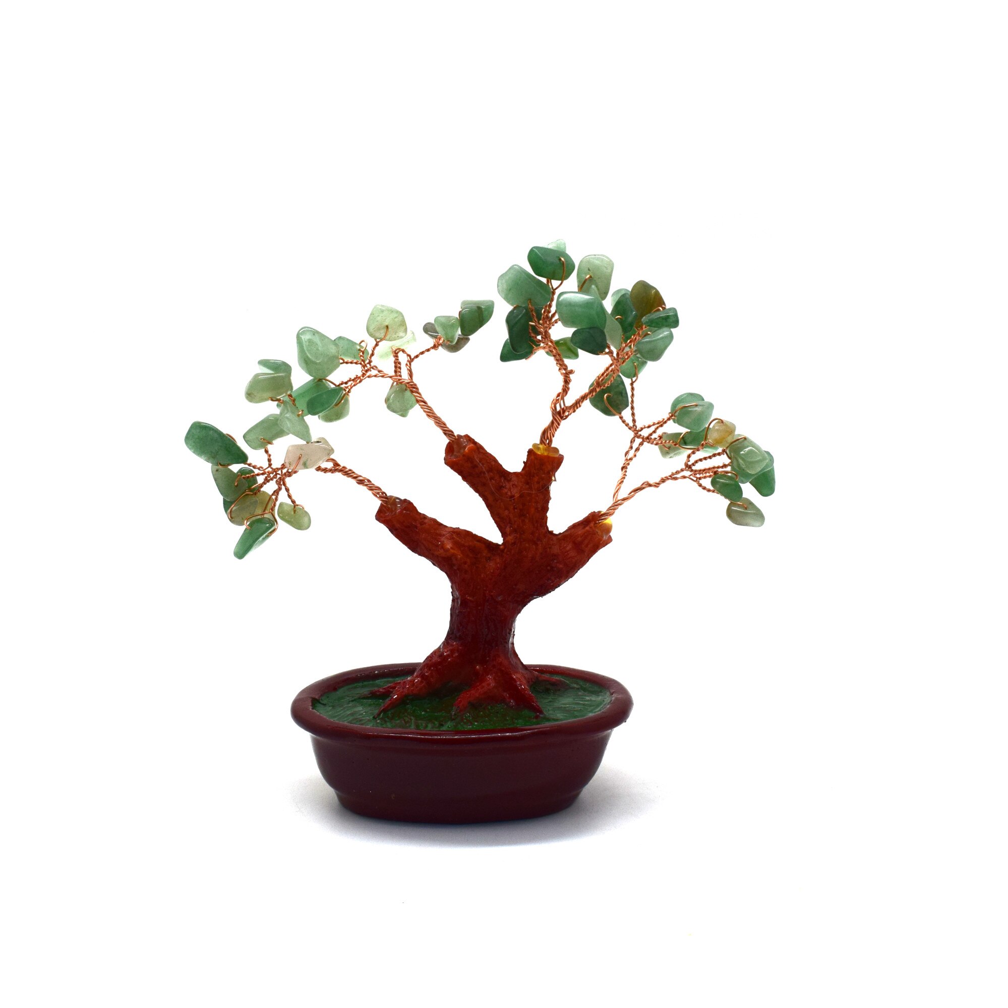 Copacel Feng Shui cu pietre semipretioase, Naimeed D3012, inaltime 17 cm, culoare Verde