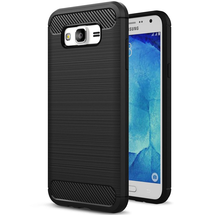 Husa de protectie United Case pentru Samsung Galaxy J7, TPU, Negru