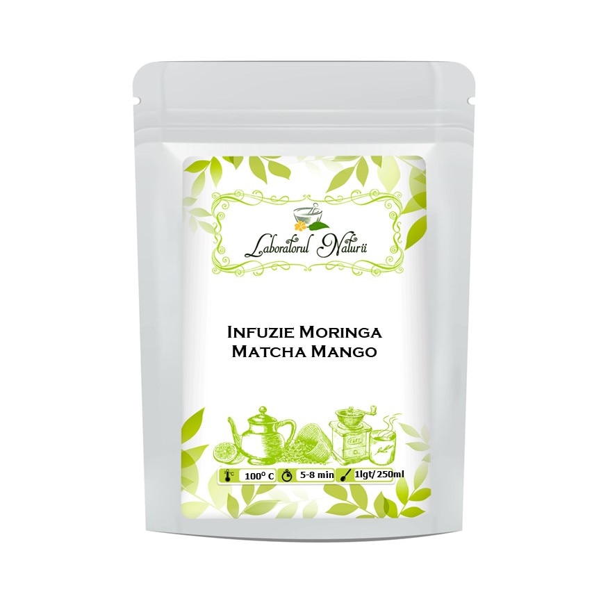 Infuzie Moringa Matcha Mango, Laboratorul Naturii, 500 g