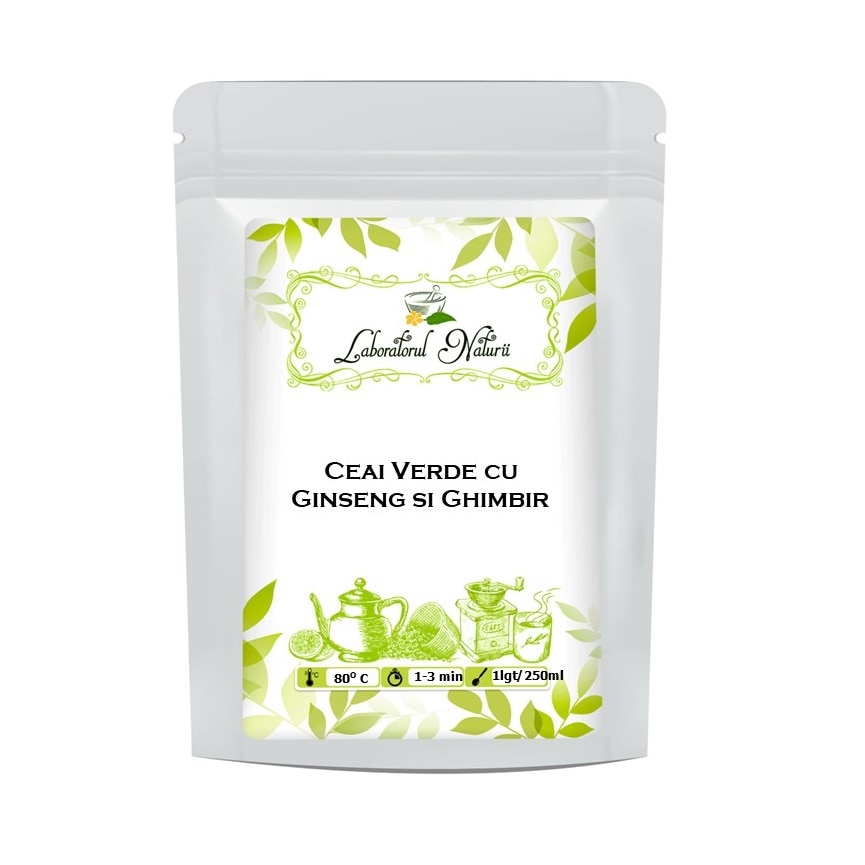 Ceai Verde cu Ginseng si Ghimbir, Laboratorul Naturii, 250 g