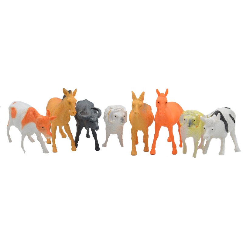 Set 8 figurine animale domestice si salbatice 12 cm Midex 573367, Multicolor