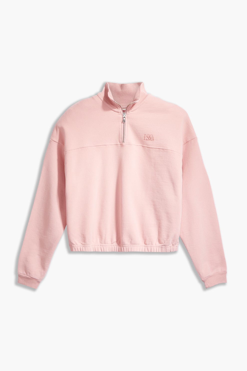 Levi's, Bluza sport crop cu maneci cazute, Roz pastel