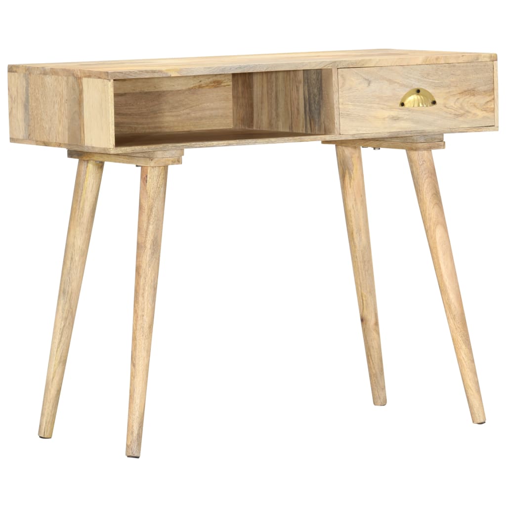 Masa consola, vidaXL, Lemn de mango nefinisat, 90 x 45 x 75 cm, Maro