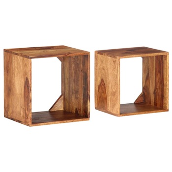 Set de 2 mese laterale, vidaXL, Lemn masiv de sheesham, 40 x 30 x 40 cm, Maro Set de 2 mese laterale, vidaXL, Lemn masiv de sheesham, 40 x 30 x 40 cm, Maro