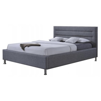 Pat 160x200 cm, tapitat cu stofa gri, include somiera, cadrudin lemn AX Aztec Livia Pat 160x200 cm, tapitat cu stofa gri, include somiera, cadrudin lemn AX Aztec Livia