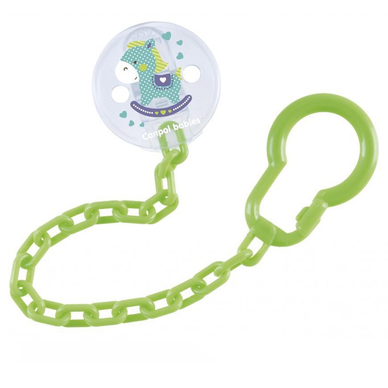 Lant pentru suzeta Canpol Babies 10/889V, Verde 0+ luni