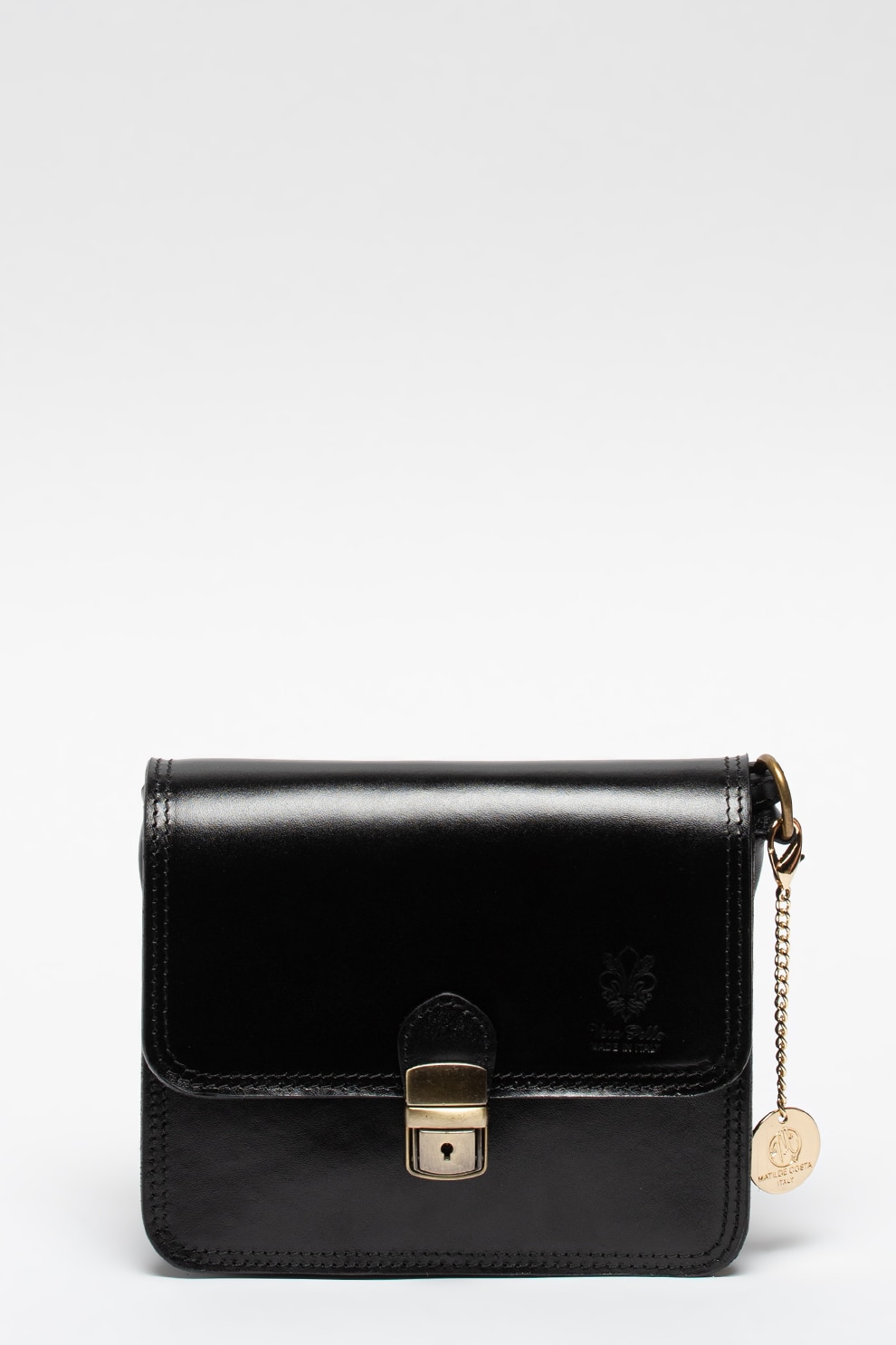 Matilde Costa, Geanta crossbody din piele, Negru/Auriu