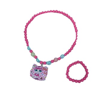 Set doua piese colier si bratara pentru fete mini Junior PPT-10, Roz Set doua piese colier si bratara pentru fete mini Junior PPT-10, Roz