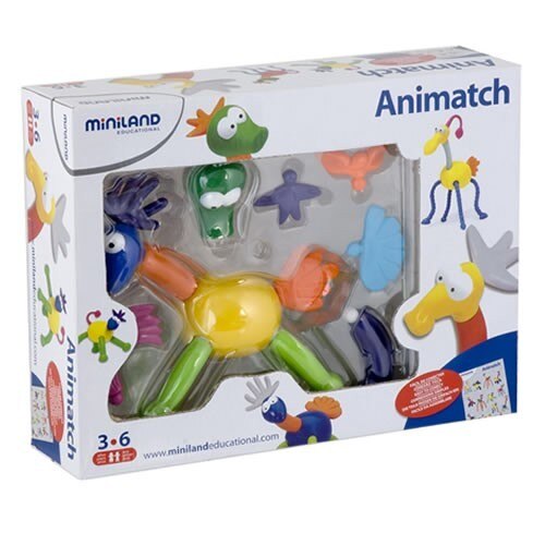 Joc creativ de asamblat animale Animatch , Miniland
