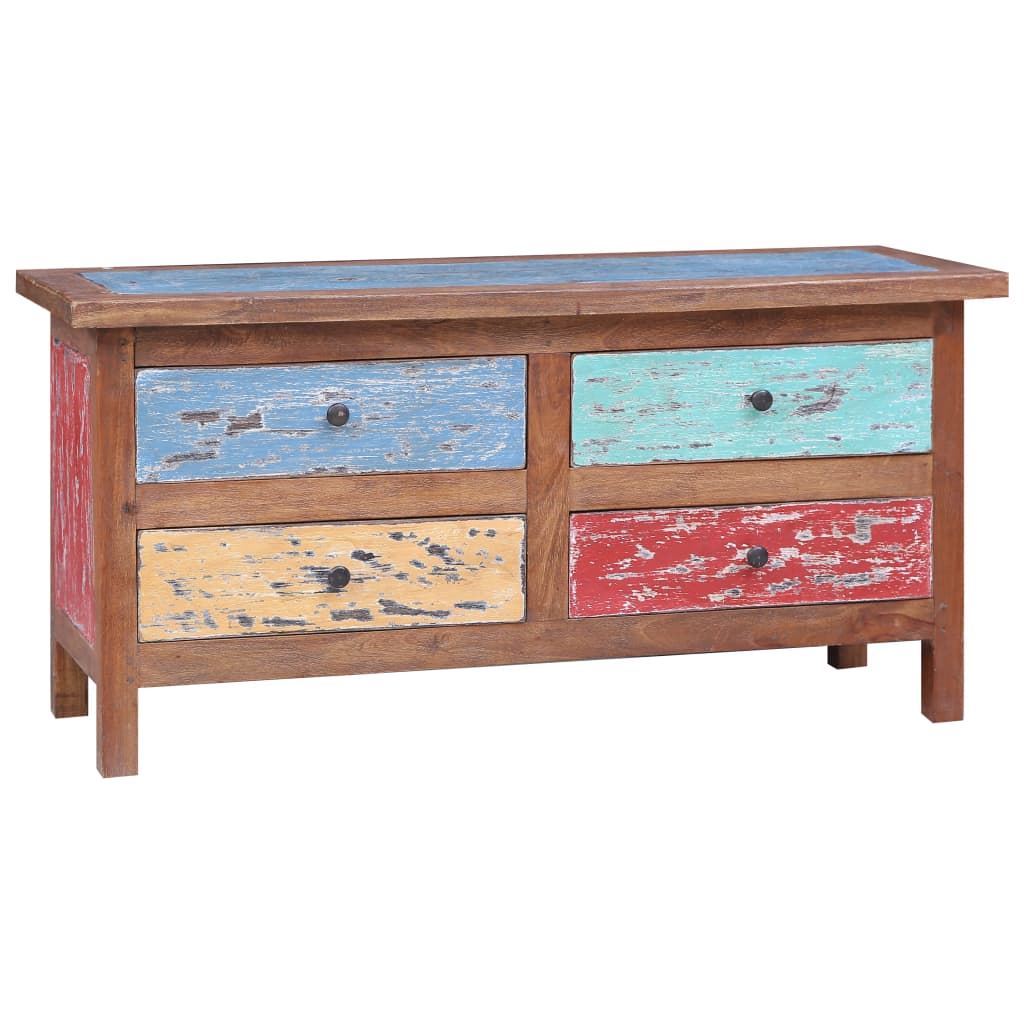 Comoda TV, vidaXL, Lemn reciclat, 102 x 35 x 50 cm, Multicolor