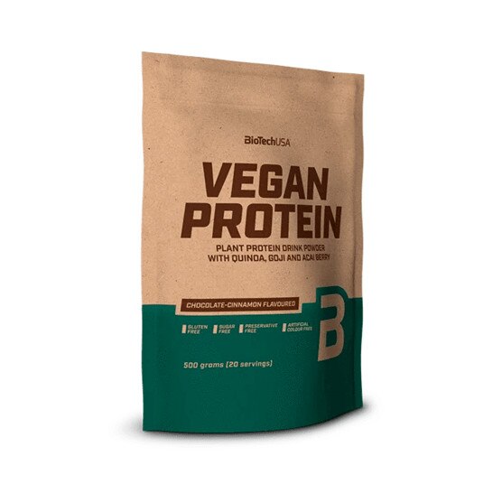 Proteine vegetale BioTech USA, Vegan Protein, 500g, Ciocolata/Scortisoara