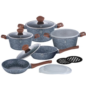 Set oale si tigai marmorate (13 piese) din aluminiu forjat Forest Line Berlinger Haus BH 6197 Set oale si tigai marmorate (13 piese) din aluminiu forjat Forest Line Berlinger Haus BH 6197