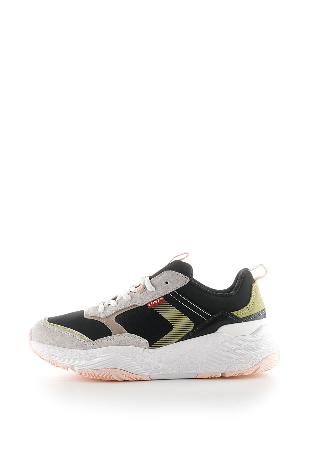 Levi's, Pantofi sport de piele ecologica cu insertii de piele intoarsa West