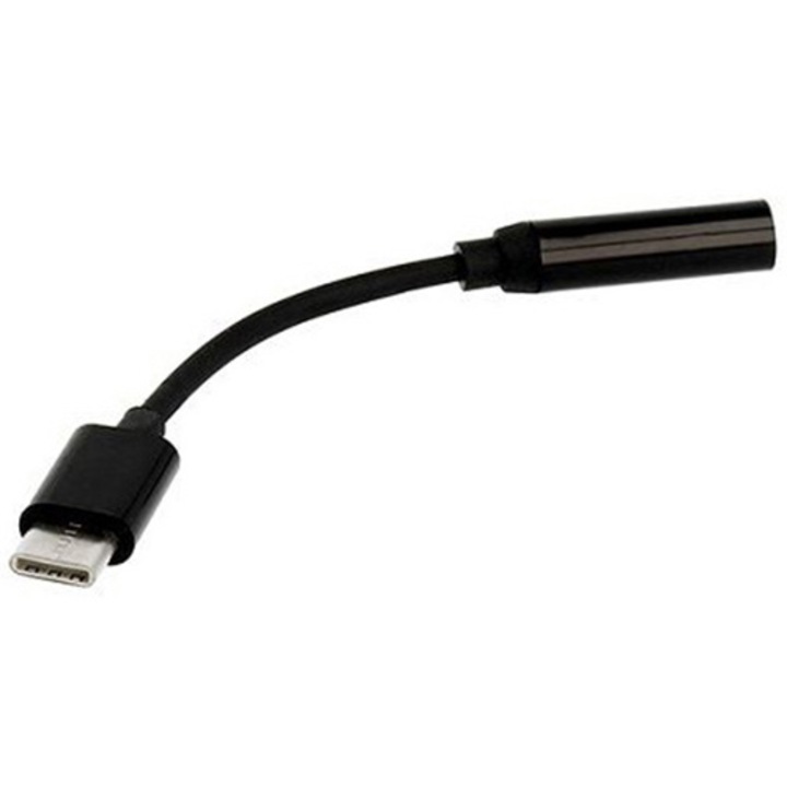 Adaptor Lemontti USB Type-C la port Jack 3.5mm, Black
