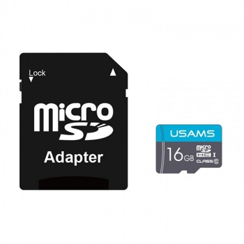 Card de memorie USAMS Micro SDHC High Speed TF Card 16G+ Adapter Card de memorie USAMS Micro SDHC High Speed TF Card 16G+ Adapter