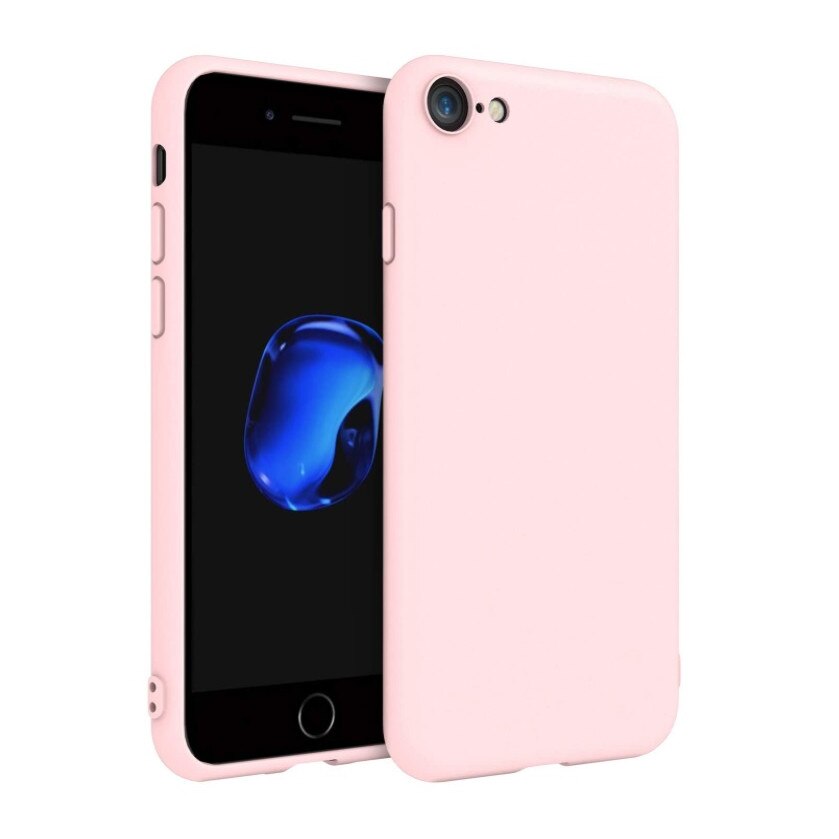 Husa Silicon Soft-Touch Compatibila Cu Apple IPhone 7/8, Roz Prafuit